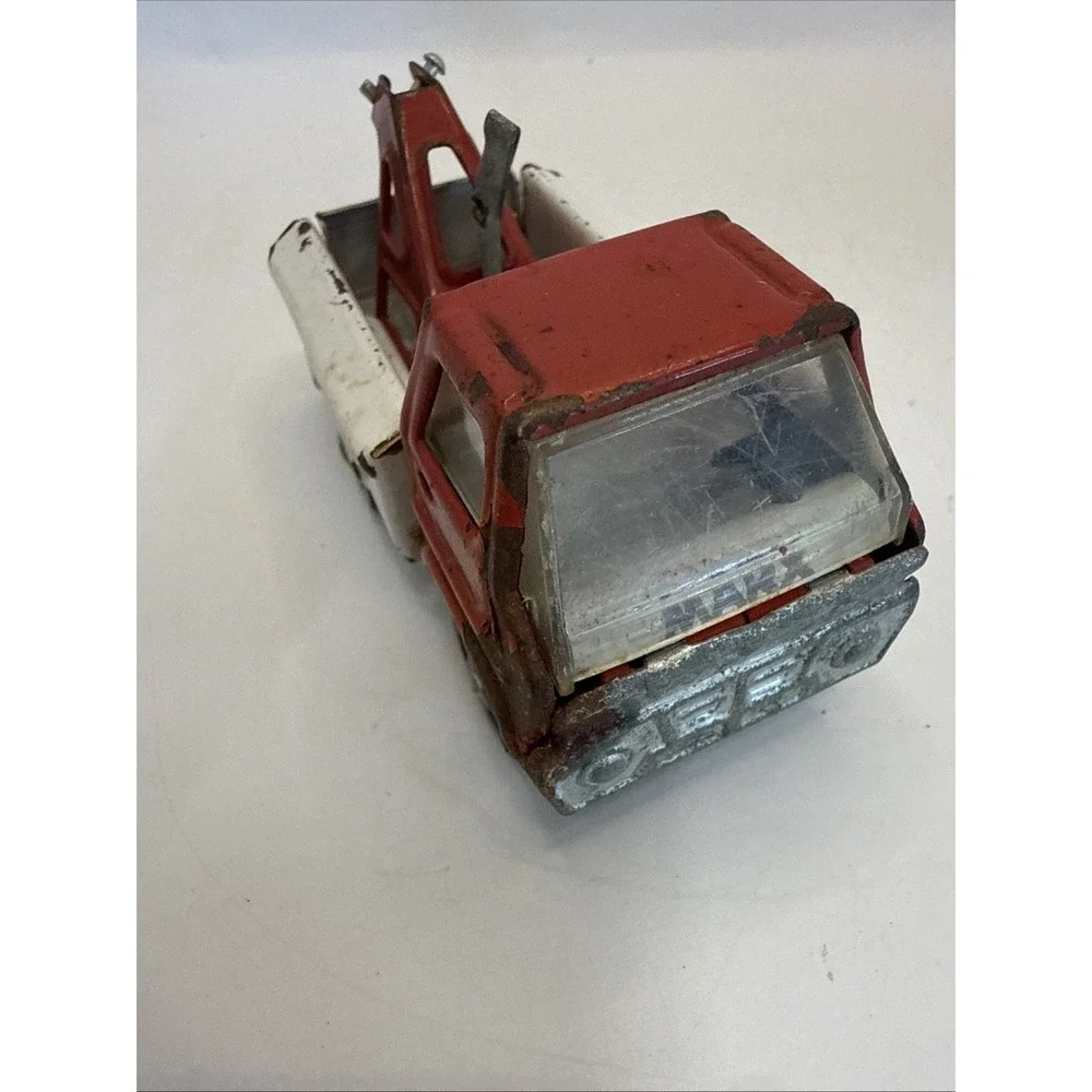 Vintage Marx‎ Pressed Steel Tow Truck Wrecker Red/White1968 6